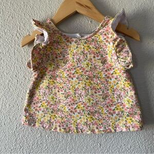 Janie and Jack Floral Top Girls Toddler 3 Ruffle Sleeve